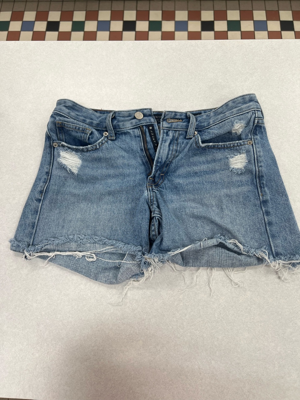 Lucky Brand Faded Blue Distressed Denim Cutoff Shorts
